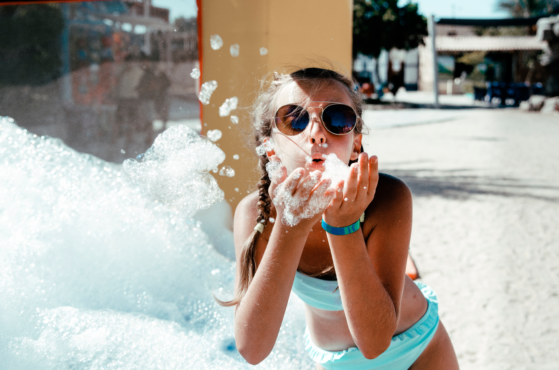 Girl with foam